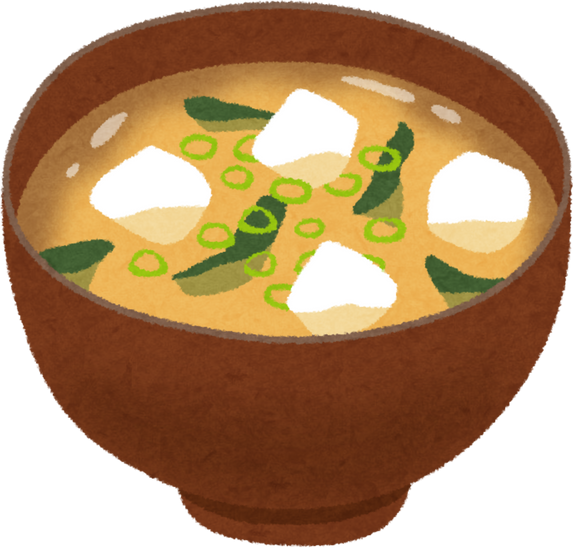 Illustration of Traditional Miso Soup with Wakame, Tofu, and Scallions